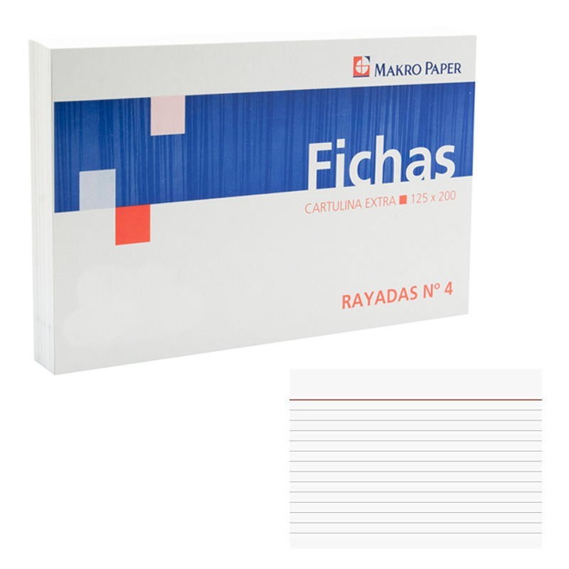 FICHAS RAYADAS Nº4 125*200 PAQ