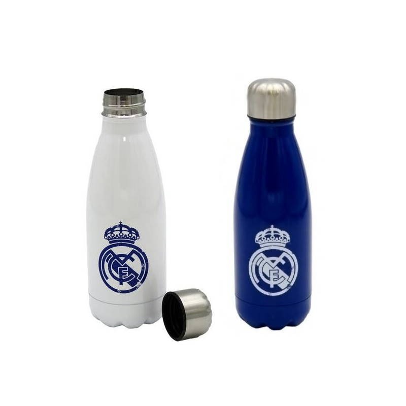 Botella de agua acero Escudo Real Madrid negra 