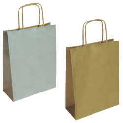 BOLSA PAPEL KRAF 25X32-10 ORO/PLATA