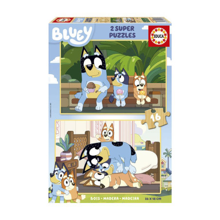 PUZZLE EDUCA MADERA 2X16 PZAS BLUEY