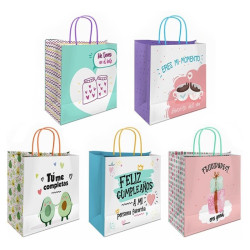 BOLSA PAPEL KRAF 35X31X12 CM MENSAJES 331664