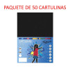 CARTULINA A4 COLOR NEGRO PAQUETE 50