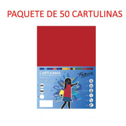 CARTULINA A4 COLOR ROJO PAQUETE 50