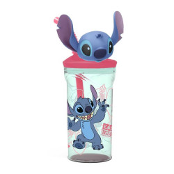 VASO STITCH FIGURITA 3D CON CAÑA 360 ML