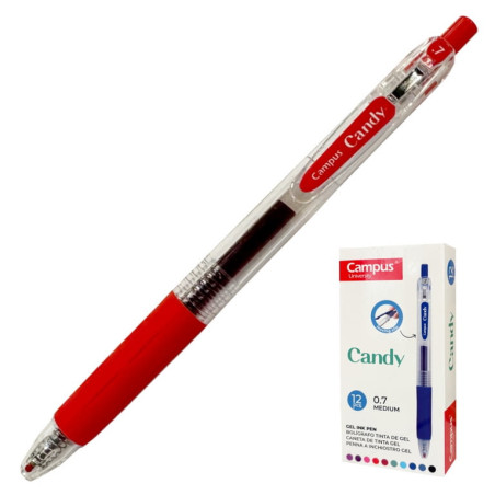 BOLIGRAFO CAMPUS CANDY 0.7 GEL ROJO