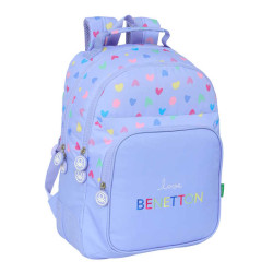 MOCHILA 42CM BENETTON LILA DOBLE ADAPTABLE