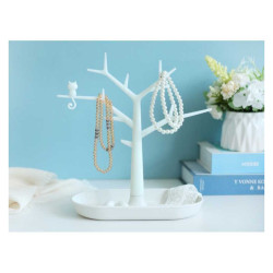 JOYERO PLASTICO ARBOL BLANCO