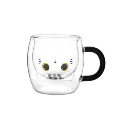 TAZA CRISTAL DOBLE WHITE CAT