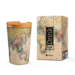 TAZA VASO TERMICO 260ML ACERO OLD MAP