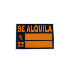 CARTEL SE ALQUILA 35x50 CM.